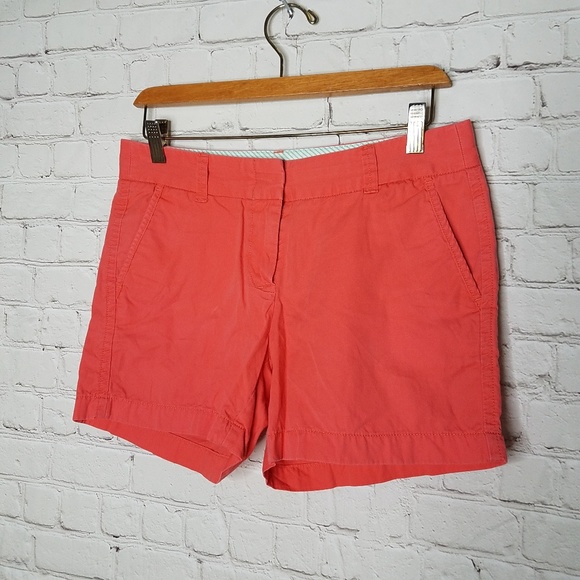 J Crew 100% Cotton Chino Shorts Coral Pink 4 - Picture 4 of 6